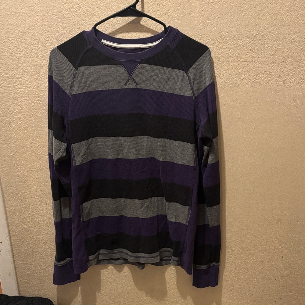 Striped Purple and Gray Men's Shirt